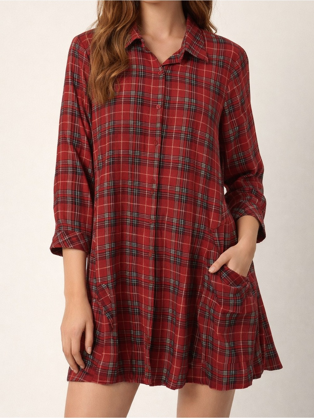 Forever 21 plus Red Plaid Button-Down Shirt
